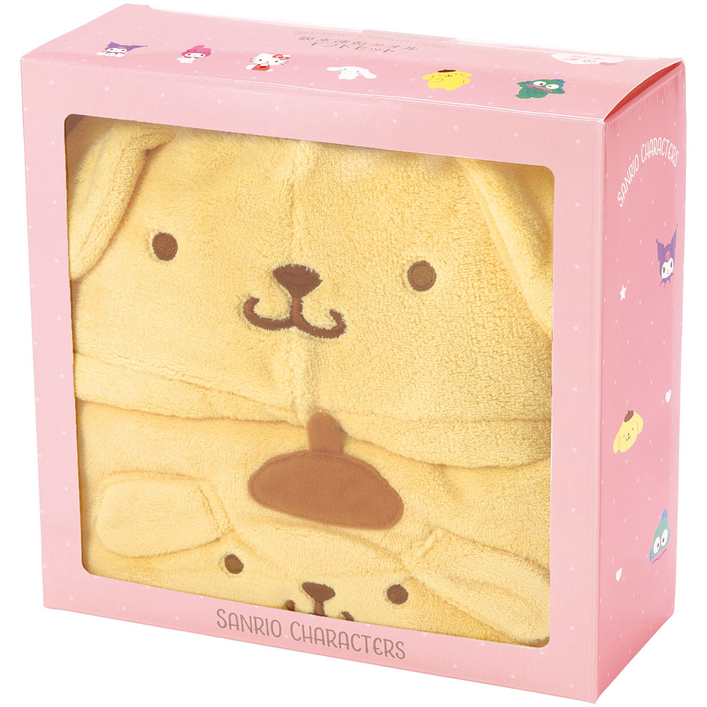 [4月1日～4月20日 P20倍]吸水速乾 タオル ギフトセット キャラクター ヘアドライタオル バスポンチョ スケーター skater SET1086 ポムポム プリン サンリオ 女の子 男の子 女子【子供 こども 子ども キッズ プレゼント 海 プール】