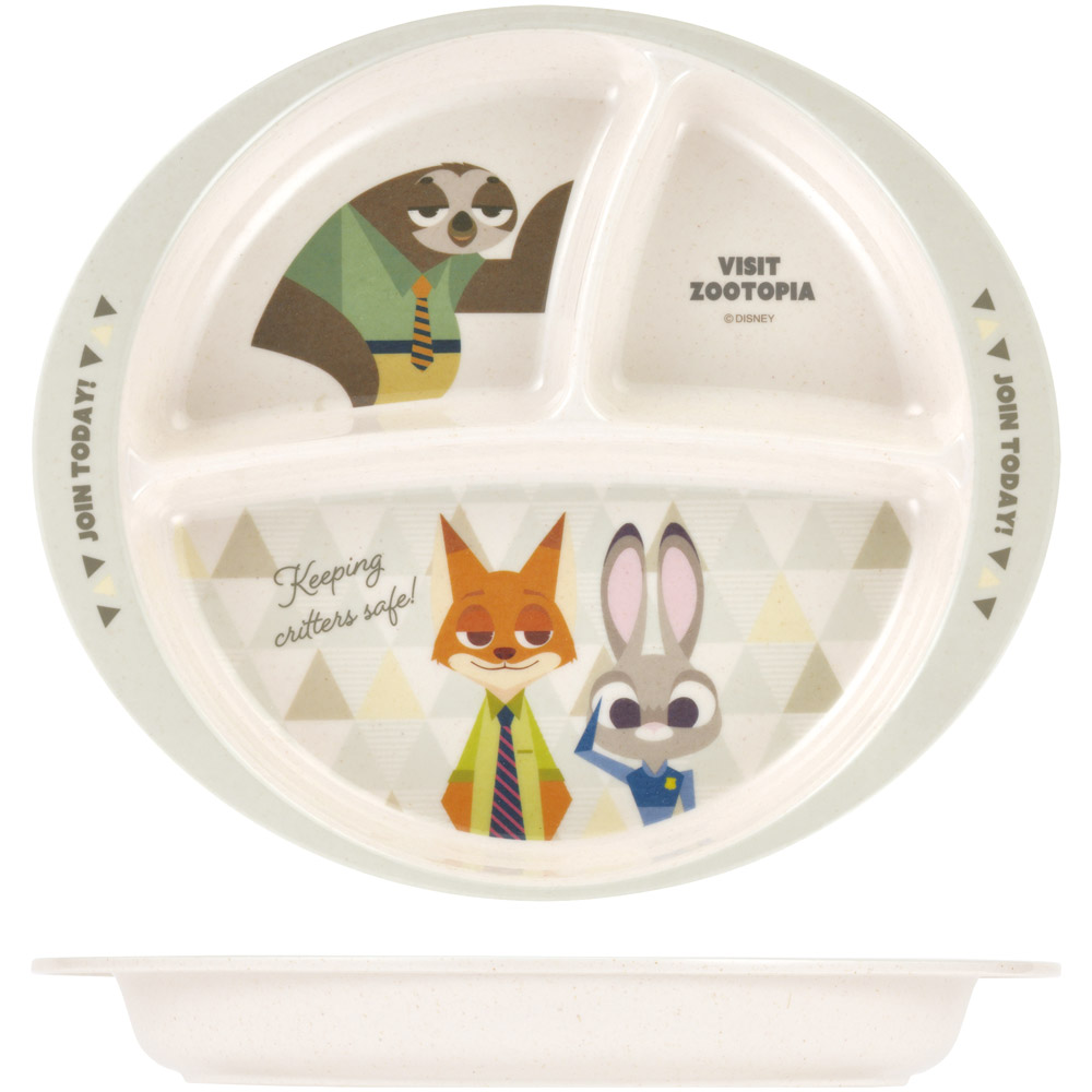 [3月3日〜3月15日 P20倍]スケーター ランチプレート 430ml 仕切り バンブー メラミン 皿 プレート 食器 食洗機対応 子供 skater M37B ズートピア ニック ジュディ フラッシュ ディズニー【お子様 こども 子ども 子ども用 可愛い】画像