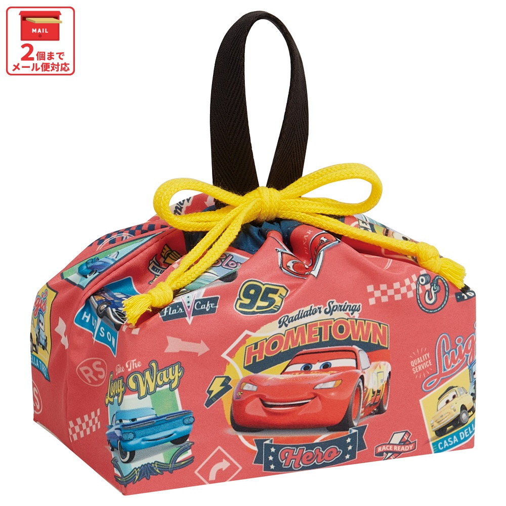 [1月16日〜2月20日 P10倍]# スケーター お弁当袋 幼稚園 キャラクター ランチ巾着 巾着袋 日本製 小学生 きんちゃく袋 skater KB7SN カーズ 26年 Cars ディズニー Disney 男の子 男子【子供 お弁当入れ お弁当箱入れ お弁当巾着袋 マチ付き】画像