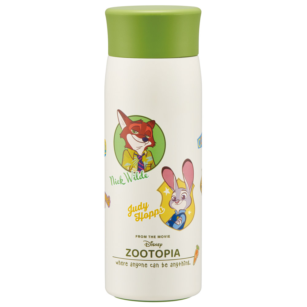 [3月3日〜3月15日 P10倍]スケーター 水筒 ステンレス 350ml 保温 保冷 マグ ボトル 軽量 コンパクト ステンボトル skater SMH4 ズートピア ニック ジュディ ヴィンテージワッペン【ステンレスマグ ステンレス マグ ステンレスボトル 軽い】画像