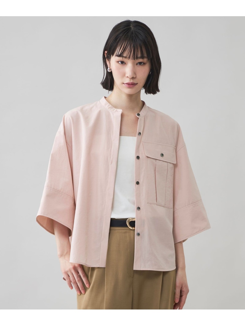 【CAST COLON】【当たること冷感】ビックポケットクロップドシャツ CAST: 役をつける コロン トップス プルオーバー・トップ 白いこと さくら色【貨物輸送無料】[ Fashion]