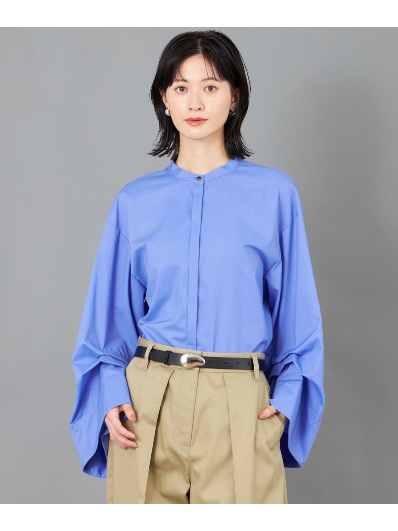 【SALE／20%OFF】【CAST COLON】スリーブタックブラウス CAST: キャスト コロン トップス シャツ・ブラウス ネイビー ホワイト【RBA_E】【送料無料】[ Fashion]