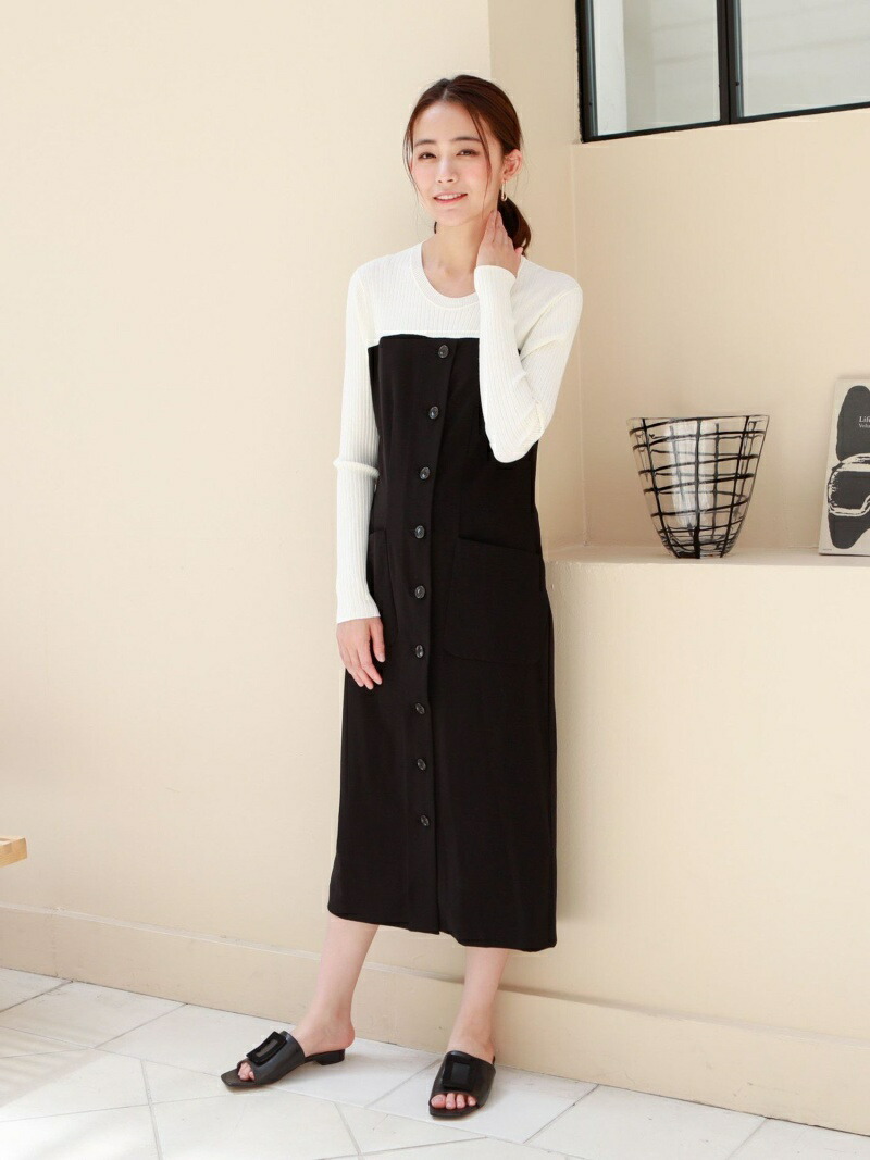 保存版 Sale 40 Off ニットコンビフロントボタンワンピース Cast キャスト コロン ワンピース シャツワンピース ブラック ピンク Rba E Rakuten Fashion Cast 交換無料 New Americold Com