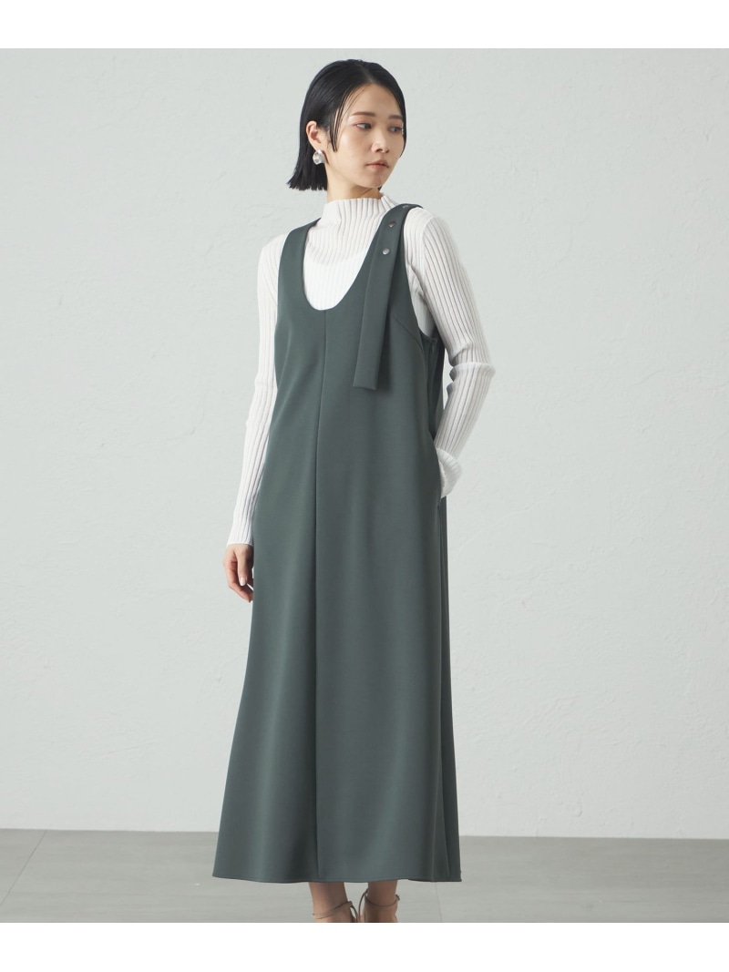 【SALE／55%OFF】【接触冷感/UV効果/セットアップ対応】ジャンスカワンピース CAST: キャスト コロン ワンピース・ドレス その他のワンピース・ドレス グレー ブラック【RBA_E】【送料無料】[ Fashion]