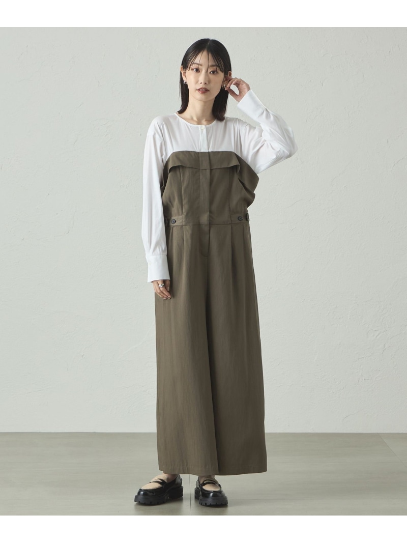 【SALE／55%OFF】【1枚で着映える/セットアップ対応】ビスチェコンビオールインワン CAST: キャスト コロン ワンピース・ドレス その他のワンピース・ドレス カーキグリーン ネイビー【RBA_E】【送料無料】[ Fashion]｜CAST：