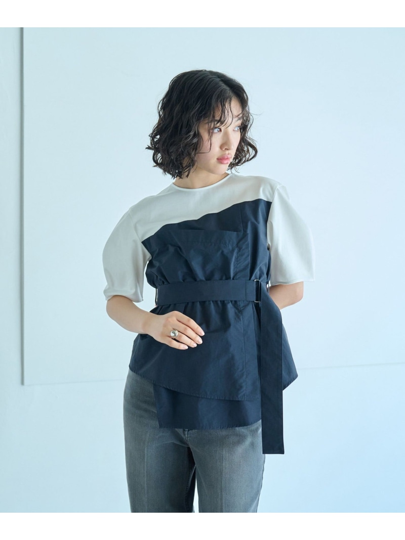 【SALE／40%OFF】【1枚で着映える】ビスチェコンビカットソー CAST: キャスト コロン トップス カットソー・Tシャツ カーキグリーン ブラック ベージュ ネイビー【RBA_E】【送料無料】[ Fashion]