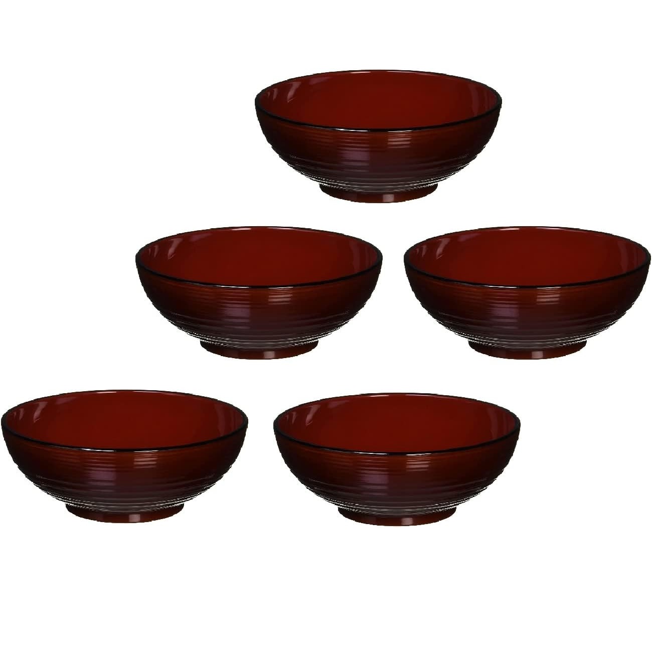 山中漆器 山中塗 レンジ対応 麺鉢 千筋春慶・家庭用電子レンジ・家庭用食洗機対応(5客組)
