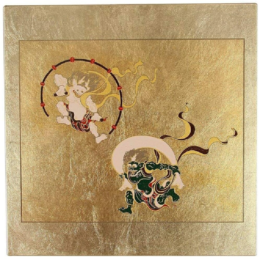 山中漆器 漆芸マウスパッド 風神雷神 (G)