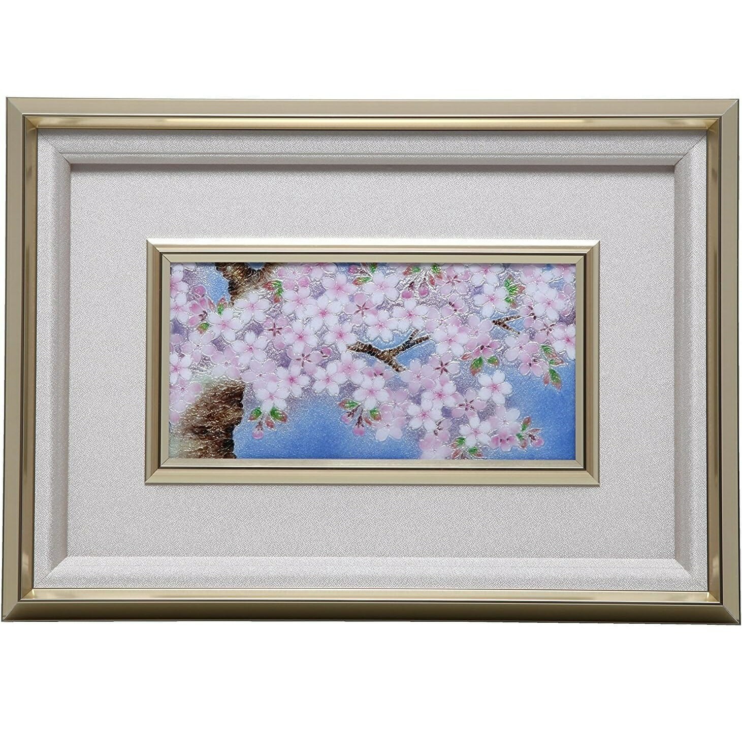 七宝焼 48 額 (縦300mm×横420mm×奥行50mm) (桜)