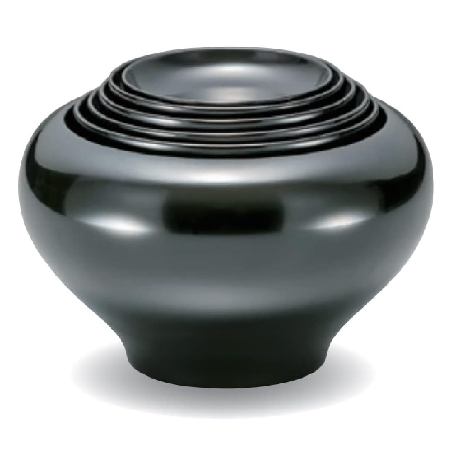 越前漆器 漆遊館 越前塗り 黒 腰高応量器 六ツ組｜虹八-Kohya-