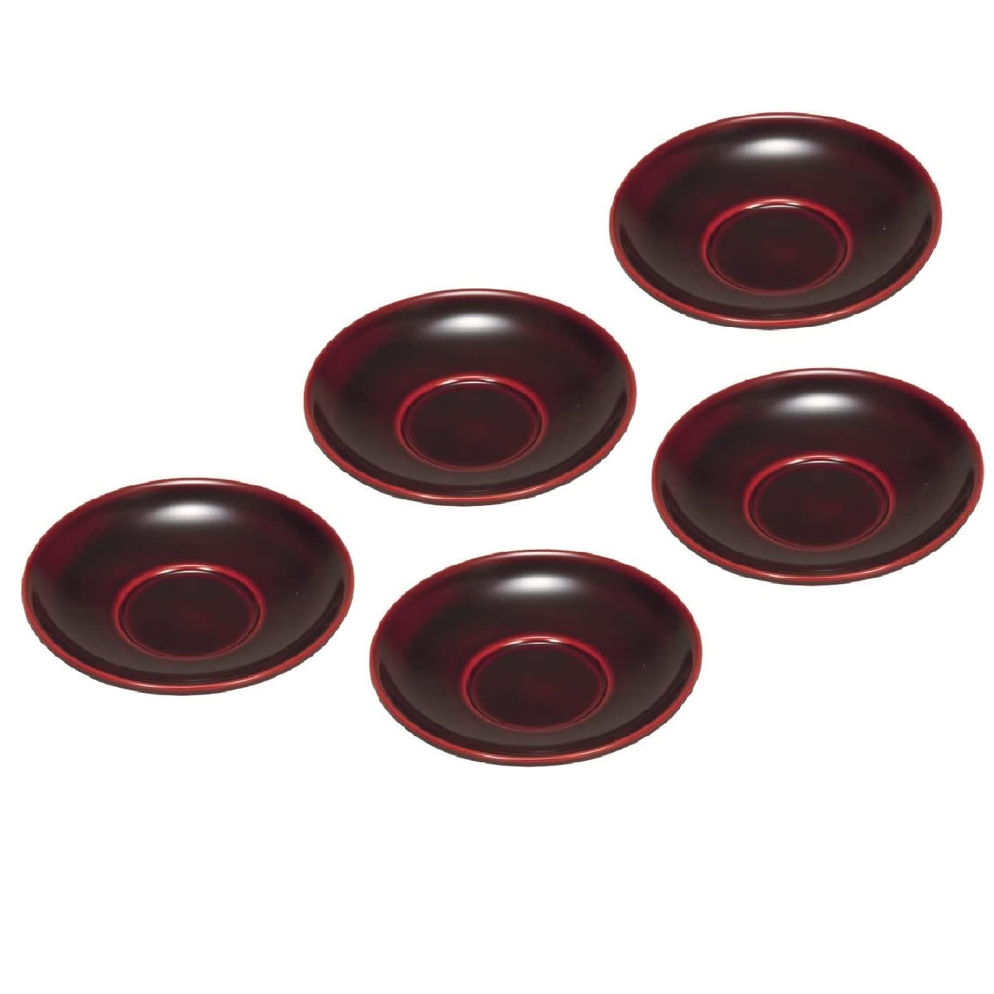 越前漆器 漆遊館 越前塗り 溜 素黒目 4.1寸茶托 (5枚組)｜虹八-Kohya-