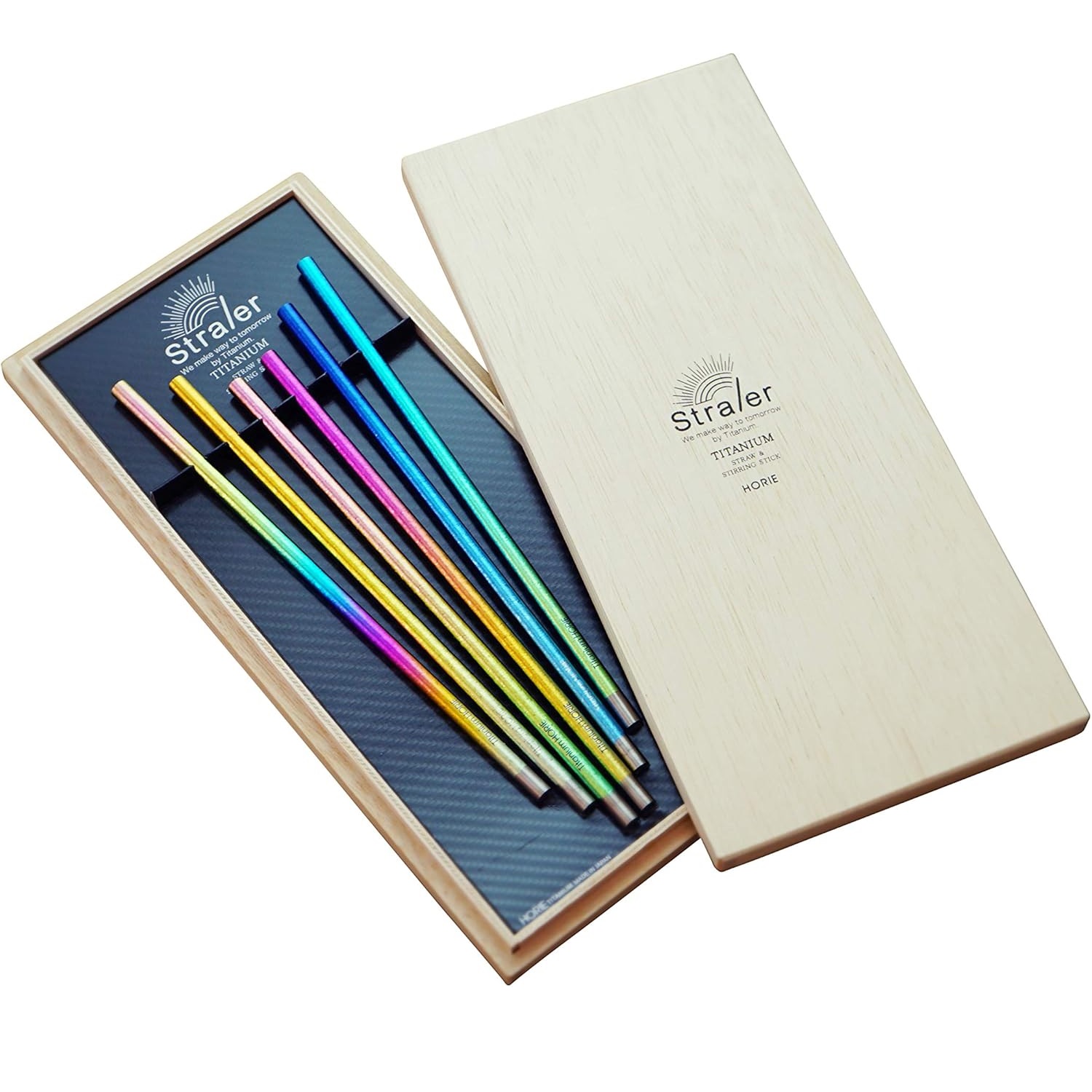純チタン製麦わら×マドラー Titanium Straler チタンストラー6本書き割り