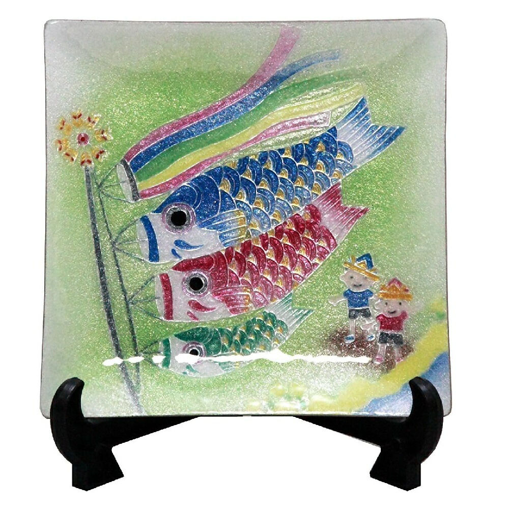 七宝焼き 端午の節句 飾皿 55 わらべ (縦150mm×横150mm) 13,916円