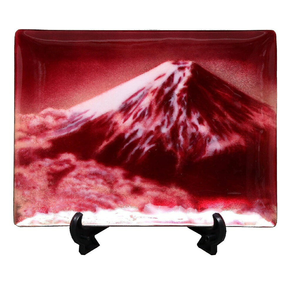 楽天市場】七宝焼 飾皿 44 (縦120mm×横120mm) 赤富士 : 七to八