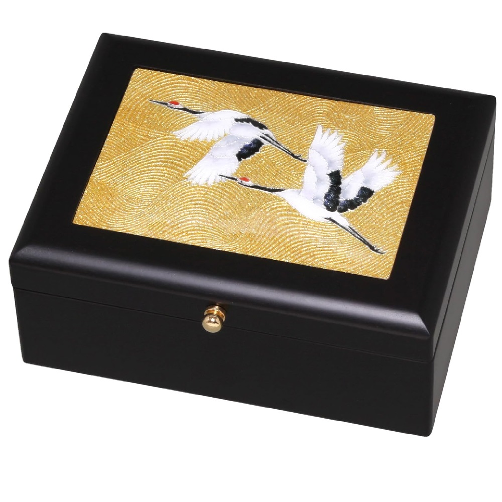 七宝焼 オーバーナイト BOX (小) 金鶴