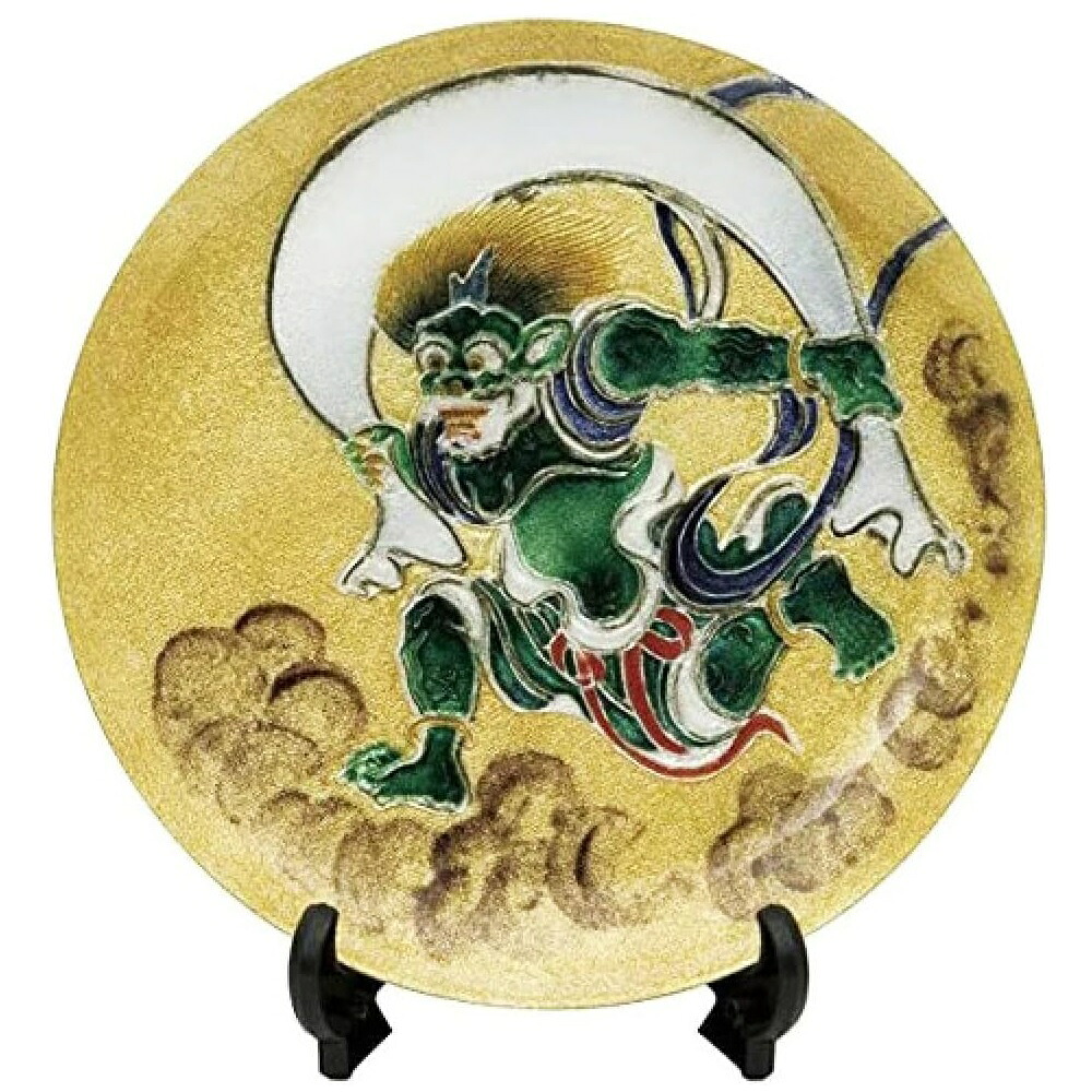 七宝焼き 俵屋宗達 飾皿 風神 7 (直径210mm)