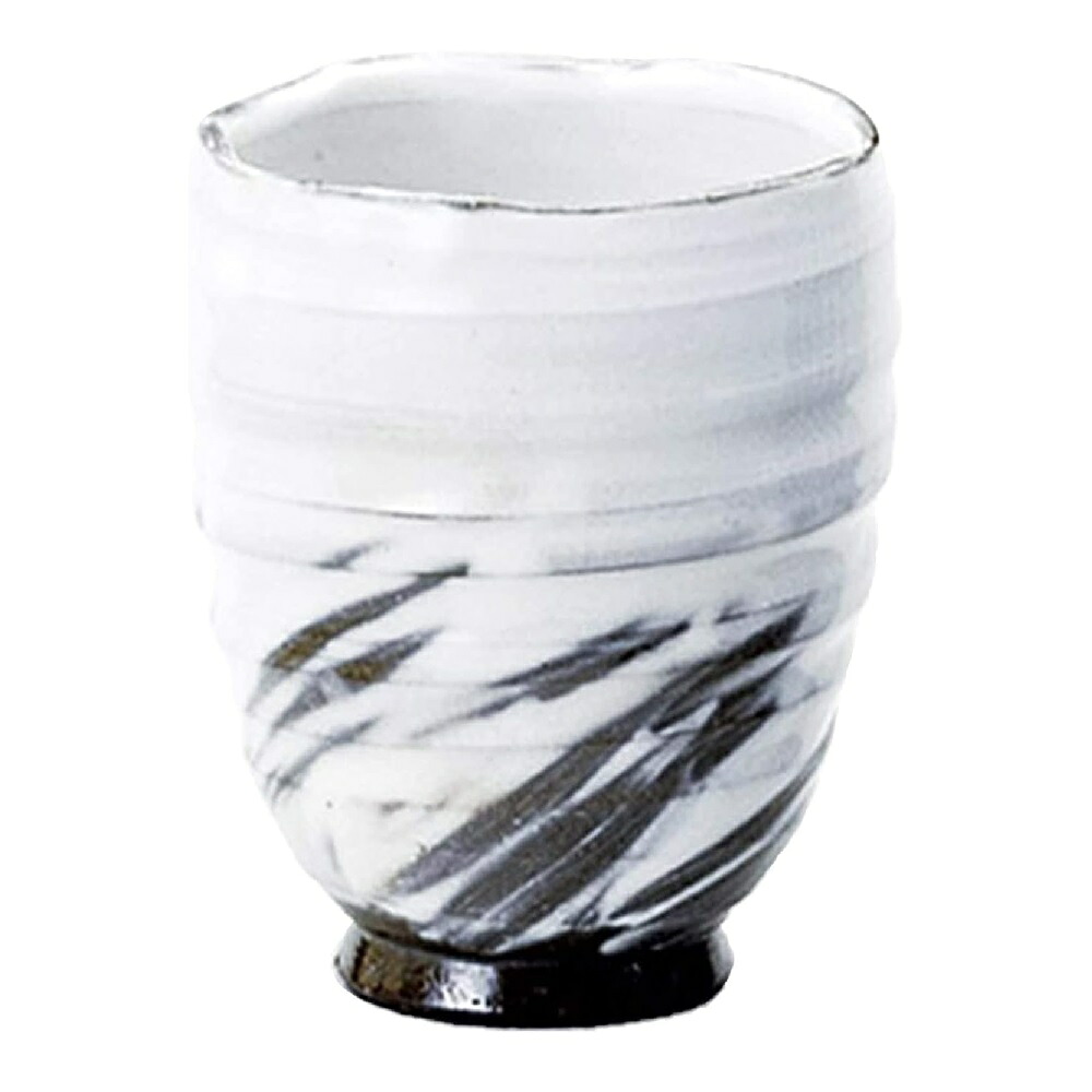 瀬戸焼 陶翠窯 粉引なぶり手 焼酎カップ サイズ/ 径8.7 x 高10.5cm (280ml)