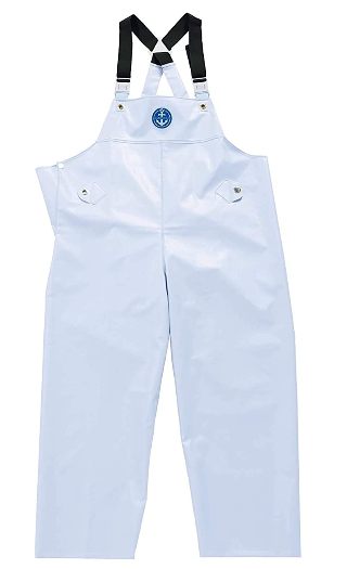 4L ミツウマ 水産合羽 胸付きズボン ミツウマ シーピープル 胸付ズボン ピュアホワイト/ライム