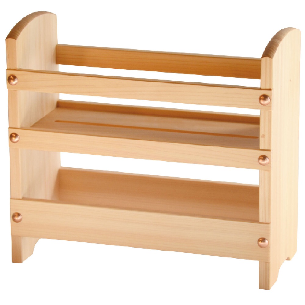 WOOD WORK 木製シャンプー台 EXP塗装付　置き場所を自由にできますので、露天風呂や壁の棚などが無い空間でも便利です。
