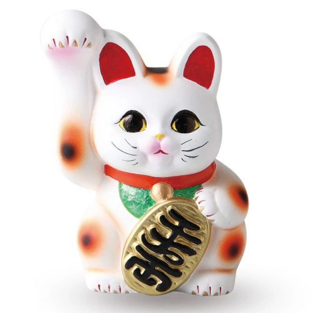 常滑焼【縁起置物/貯金箱】村田 手長小判招き猫 白 4,453円
