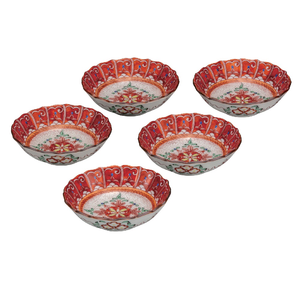 日本の伝統工芸品【九谷焼】3.8号小鉢揃 飯田屋（5客組）