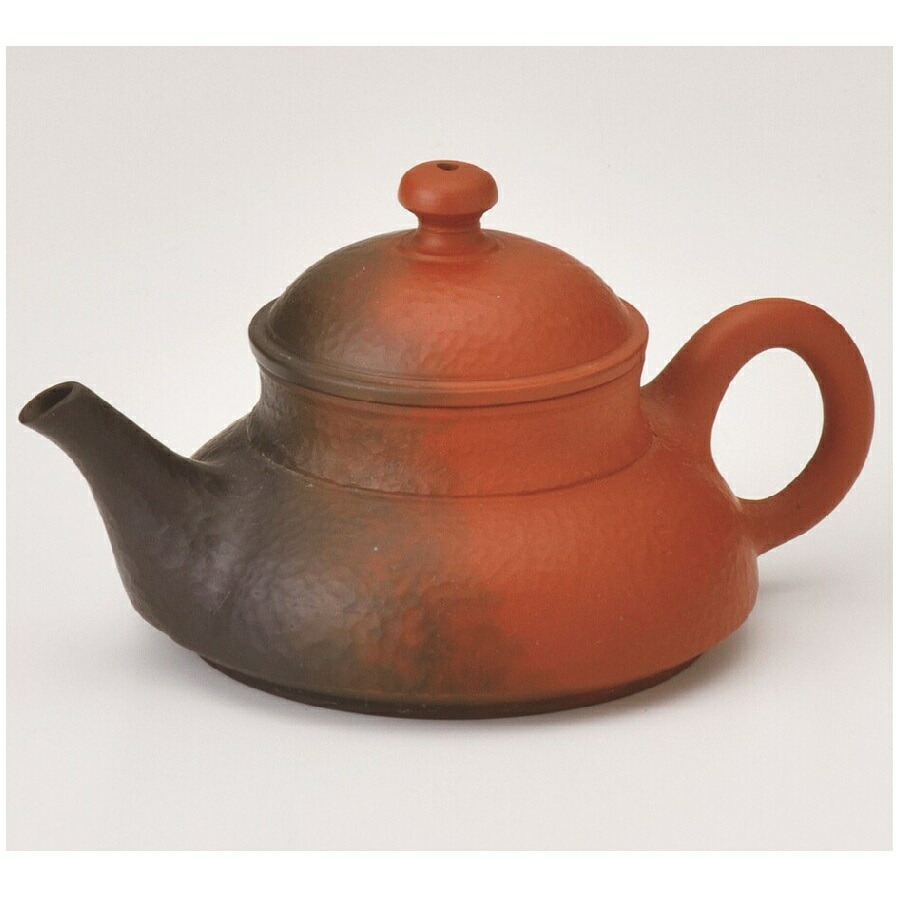 常滑焼 急須【名工作品/陶製茶こし】窯変後手茶注 益規作｜虹八-Kohya-