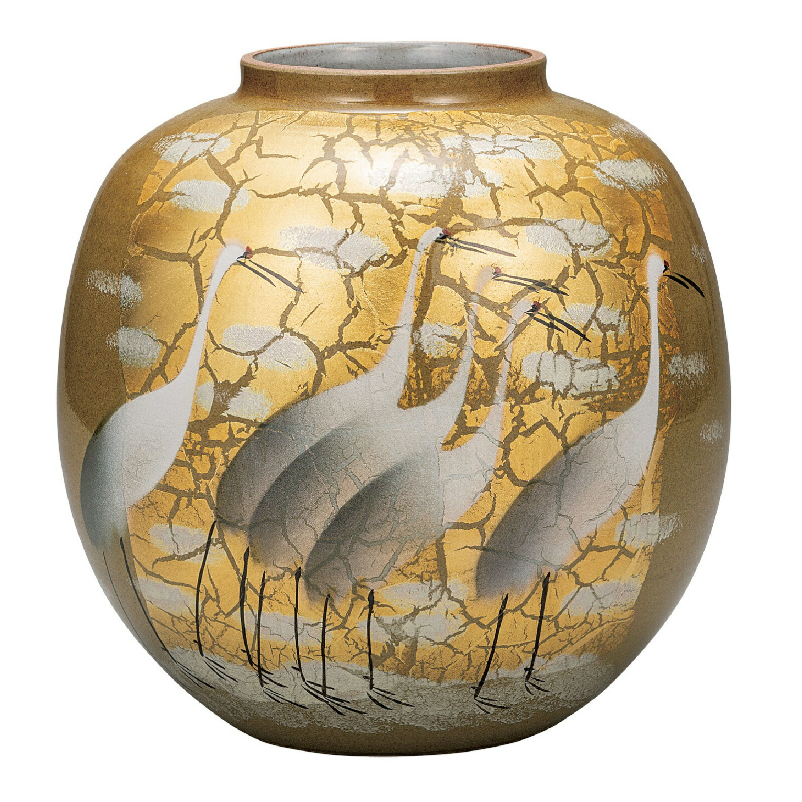 希少 九谷花生 人間国宝 吉田美統 釉裏金彩椿文 九谷焼 花器 花瓶 希少 九谷花生 人間国宝 吉田美統 釉裏金彩椿文 九谷焼 花器 花瓶