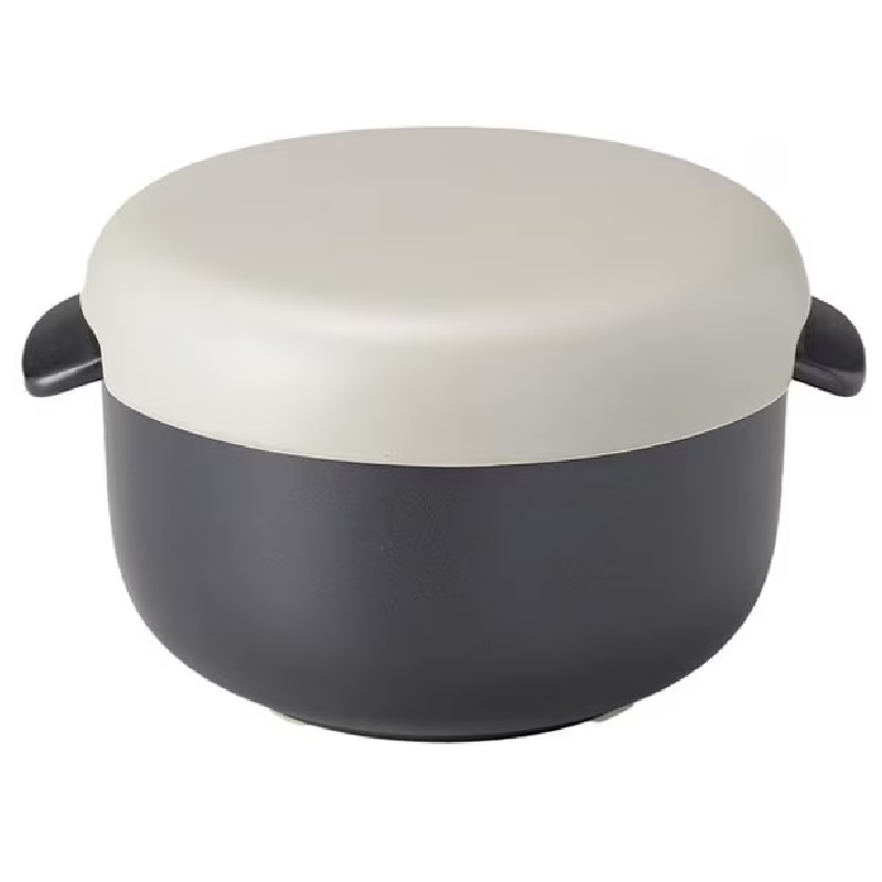萬古焼 丸型 おひつ器 大 （約2合） 黒いこと/薄墨色 陰電子領域相応う