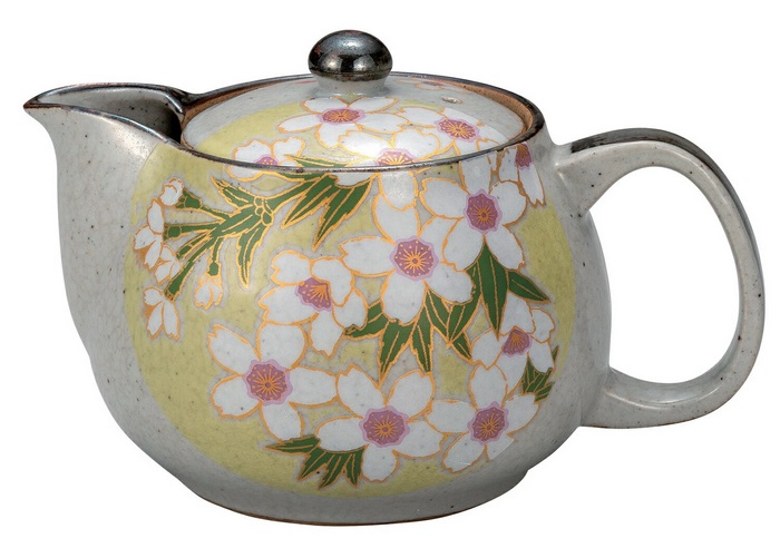 九谷焼多用途急須大 しだれ桜裏絵 百華園 九谷茶器・急須・ティーポット3点セット大 しだれ桜裏絵