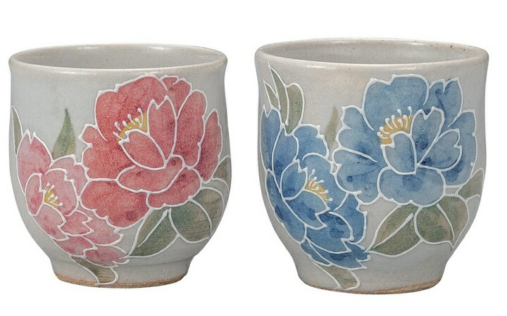 日本の伝統工芸品【九谷焼】組湯呑 香華 相川志保