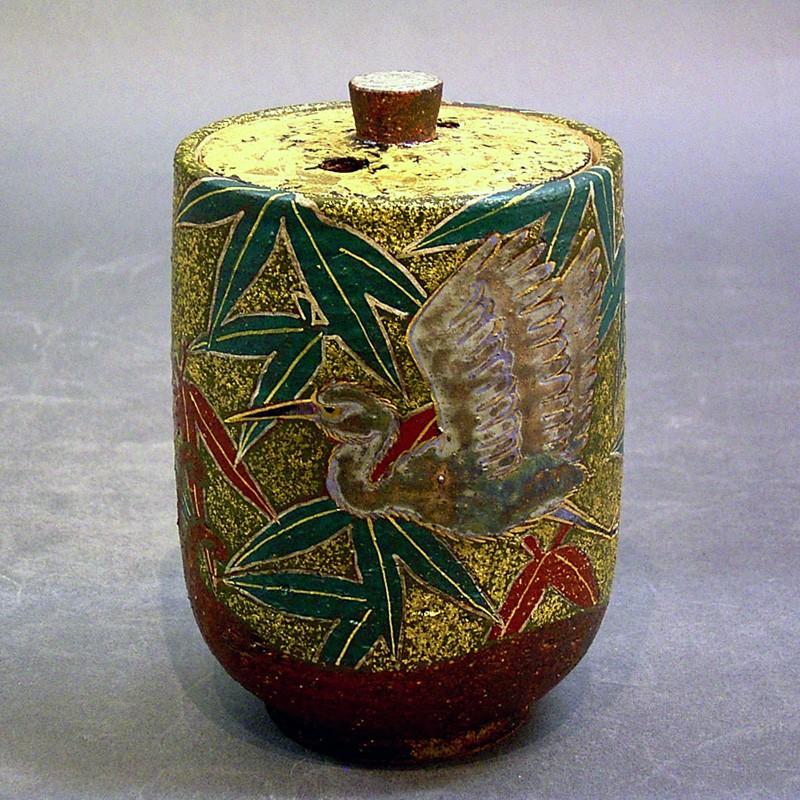 日本の言い慣わし芸術品【九谷焼】日本芸術会正会員・言い慣わし芸術士・谷敷正人 4号香炉 鳥笹文