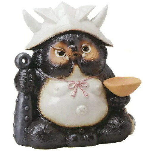 信楽焼 福鬼喜門狸紙兜 8号 即納特典付き