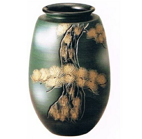 楽天市場】金彩松皮寸胴花入 10号 （信楽焼き・陶器・花瓶・花入れ