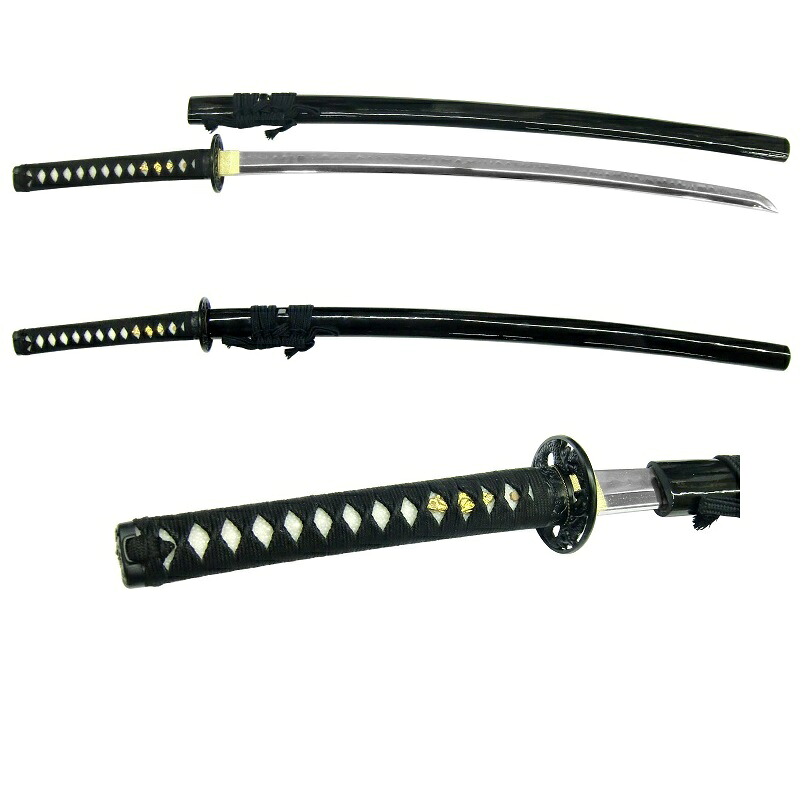 尾形刀剣 幕末志士シリーズ SK-5/白柄 黒龍馬大刀 海援隊 吉行 黒呂鞘　全長 103cm、刀身:亜鉛合金製