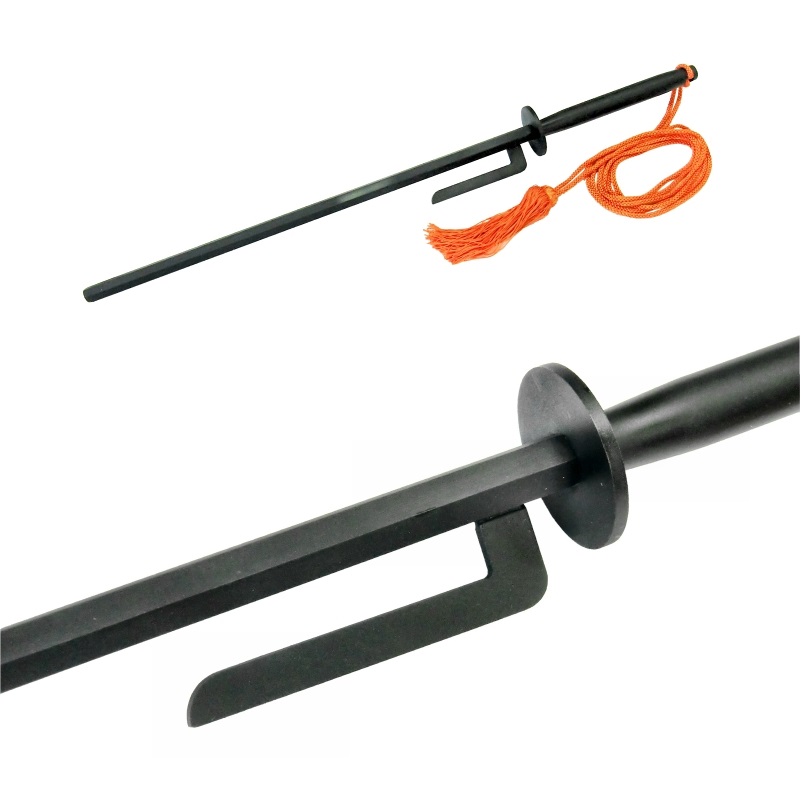 <br>尾形刀剣 JT-3 打ち払い十手黒　房付　六角14mm、全長62cm、刀身45cm、重量:約1.09kg、材質:鋼鉄製、房紐付