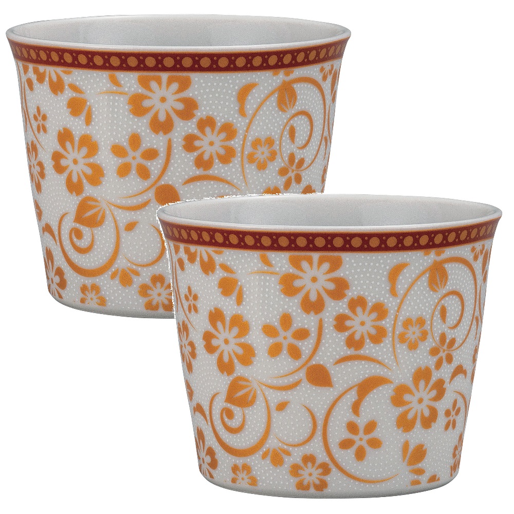 日本の言い慣わし芸術品【九谷焼】目の前猪口 粒桜 （2客組）