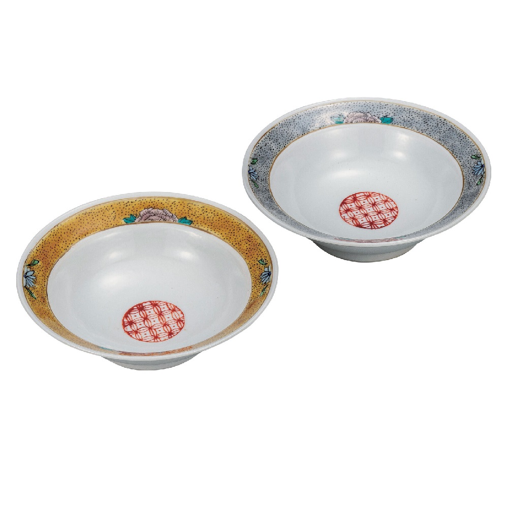 日本の伝統工芸品【九谷焼】5.5号ペア鉢 吉田屋風 佐藤剛志|虹八-Kohya-