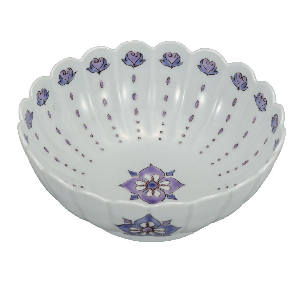 日本の言い慣わし芸術品【九谷焼】5.2号鉢 花菱文 新田智子