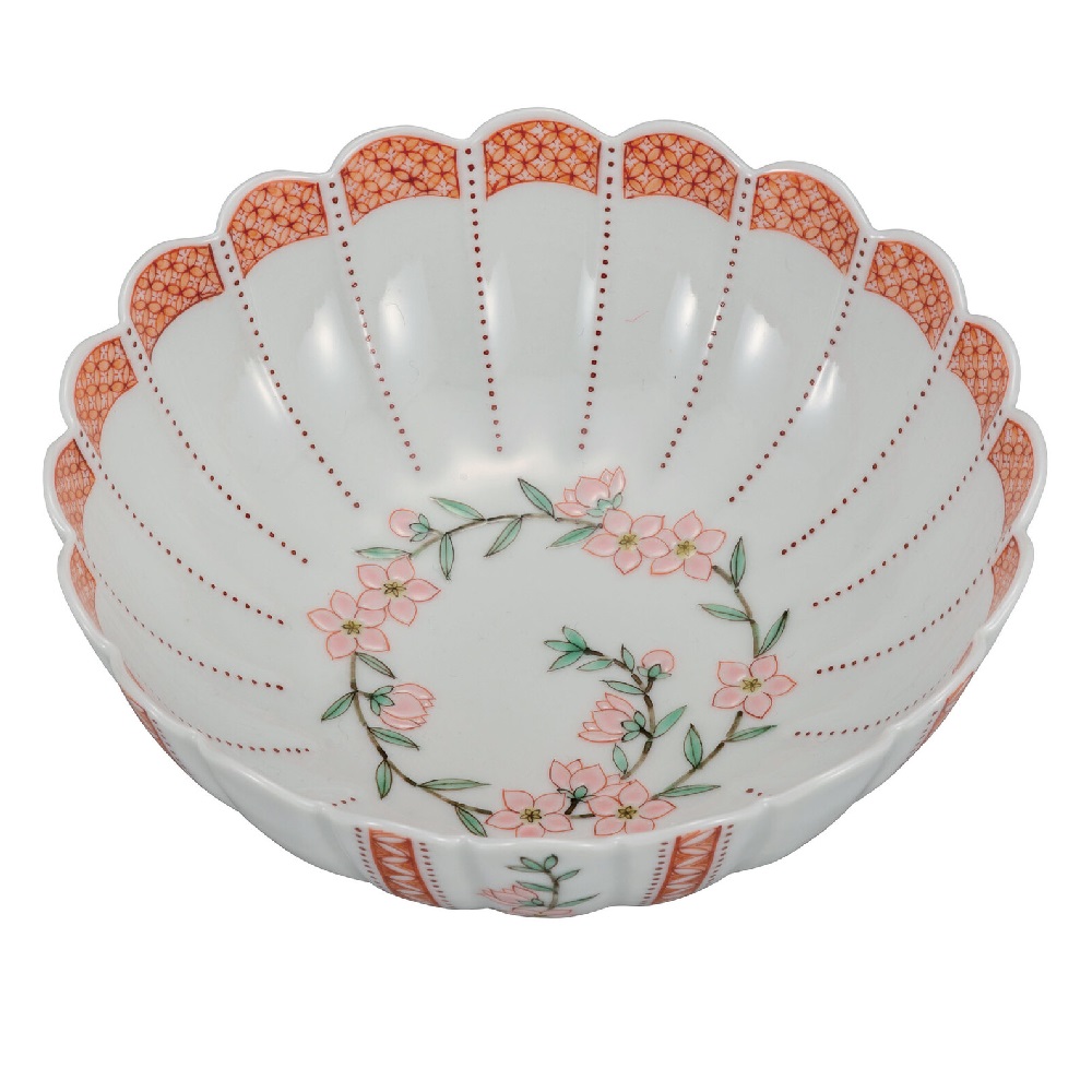 日本の言い慣わし芸術品【九谷焼】5.2号鉢 蔦花小紋 中本恵海