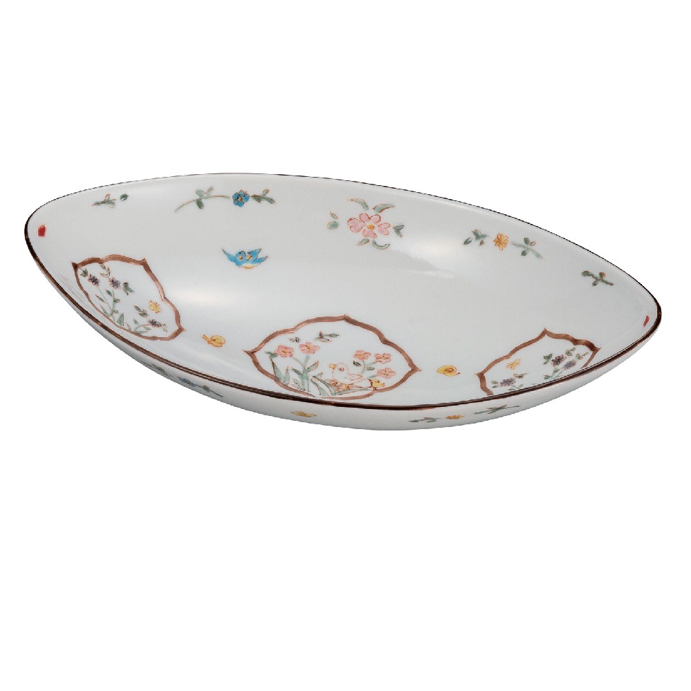 日本の伝統工芸品【九谷焼】8.5号鉢 草花 川合孝知