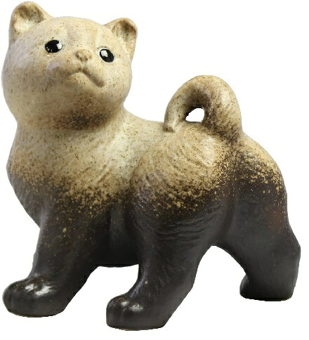 信楽焼 犬 振り向き 粉引風 10号|虹八-Kohya-