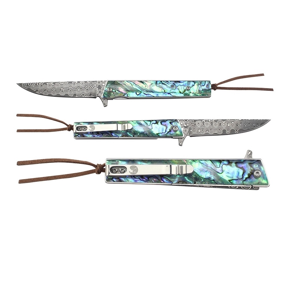 マスターカット MASTERCUTLERY ER-2011DM エルクスリムダマスカスフォルダー アバロン｜虹八-Kohya-