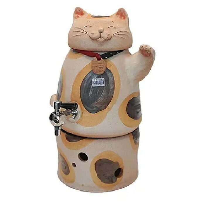 常滑焼 強い酒サーヴァー 焜清作 招き猫 三毛猫 (1800ml)
