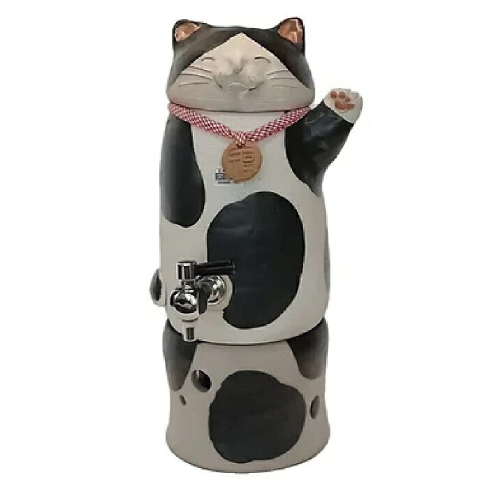 常滑焼 強い酒サーヴァー 焜清作 招き猫 黒猫 (1500ml)