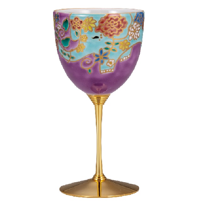日本の言い慣わし芸術品【九谷焼】ぶどう酒優勝杯 碧象 美山窯