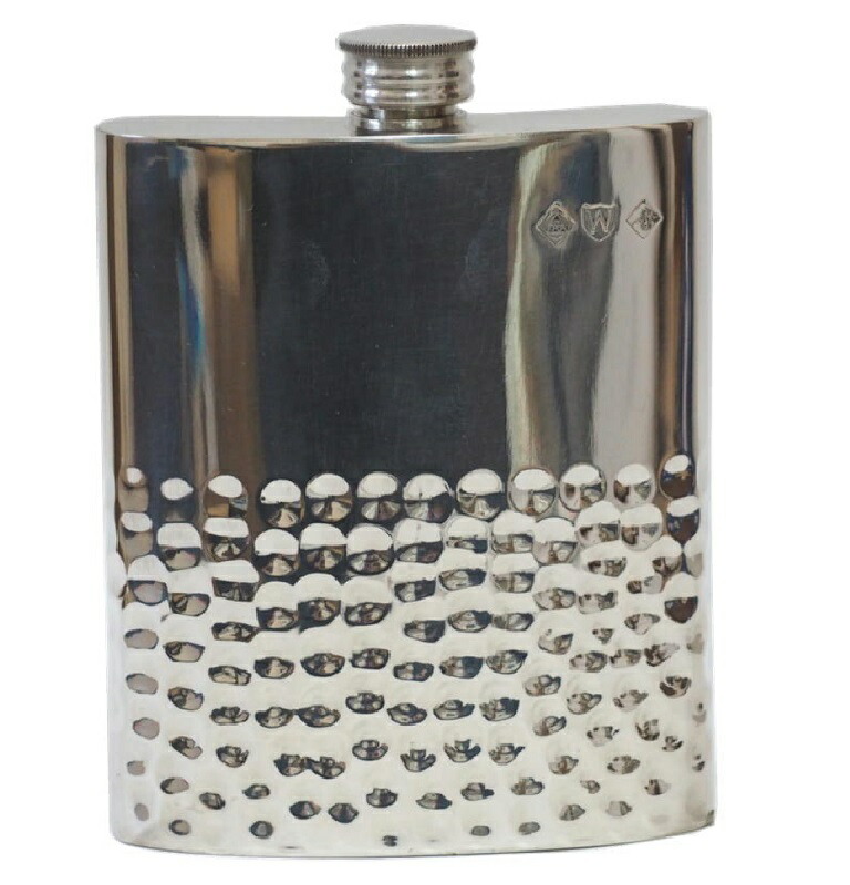 ピンダーブロスピューターウィスキーボトル ジョウゴ付 ハーフハンマードSP081 6.0oz（約170cc）｜虹八-Kohya-