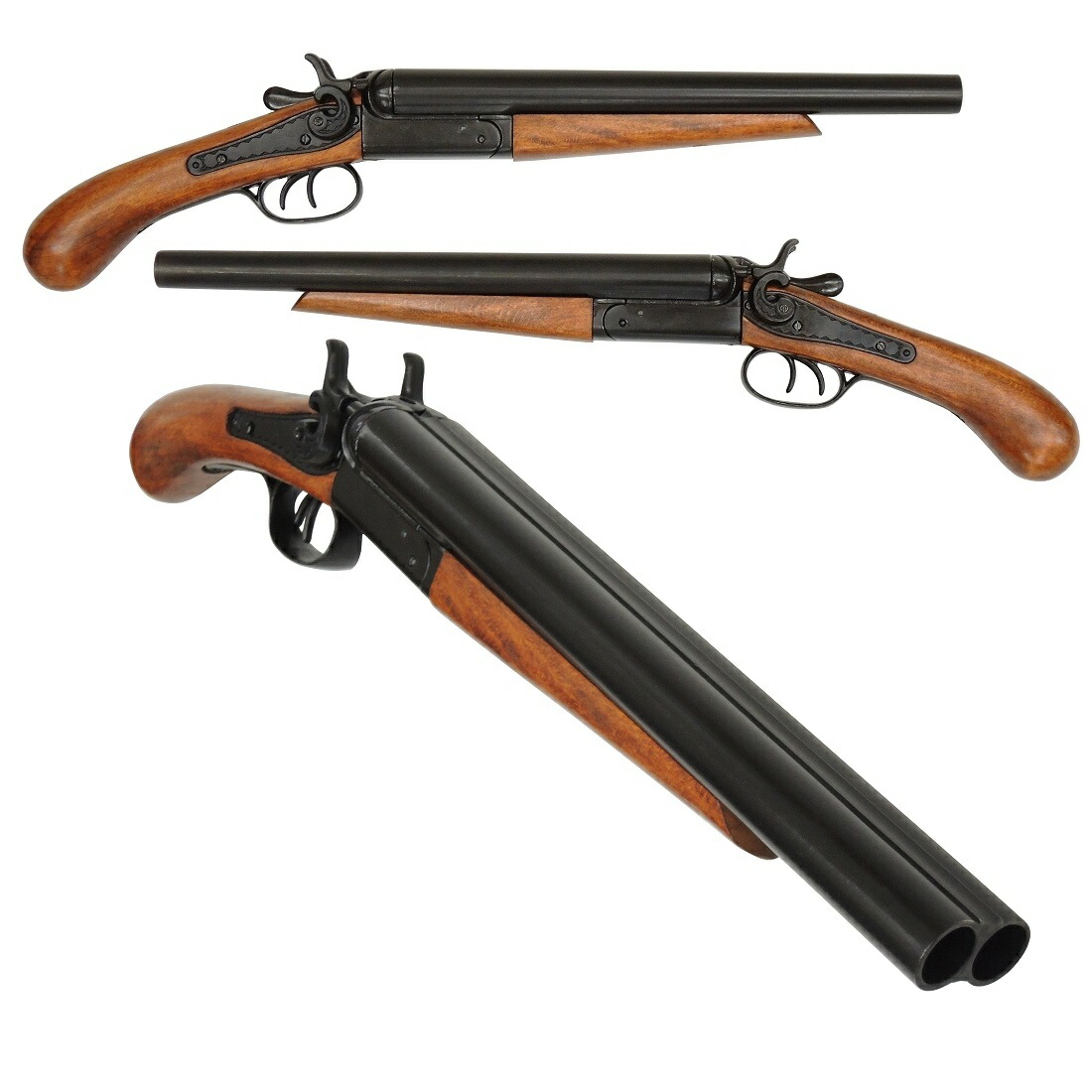 楽天市場】☆DENIX ダブルバレル 回転式フリントロックピストル