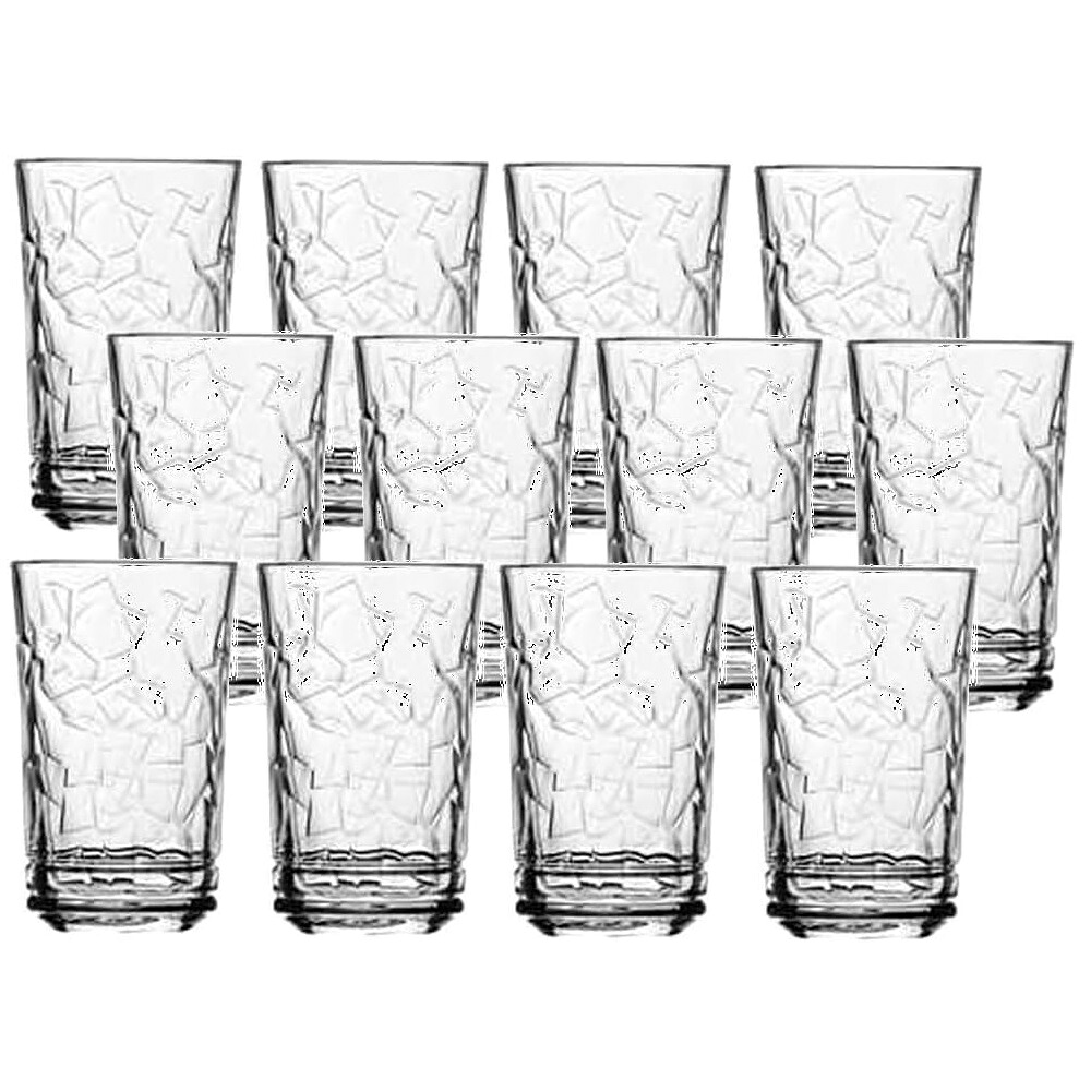 【12客組】Libbey(リビー) ジエチルエーテルひび割れ ハイボール(410ml)  タンプラー水呑み