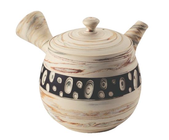 楽天市場】常滑焼 急須 憲児窯「白練込黒水玉」急須 220ml〈ささめ