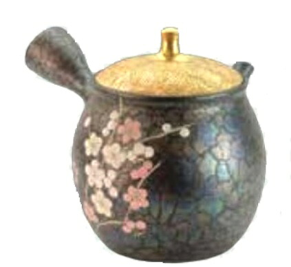 常滑焼 急須【名工作品】昭龍天目雅蓋急須　180ml (セラメッシュ茶こし)｜虹八-Kohya-
